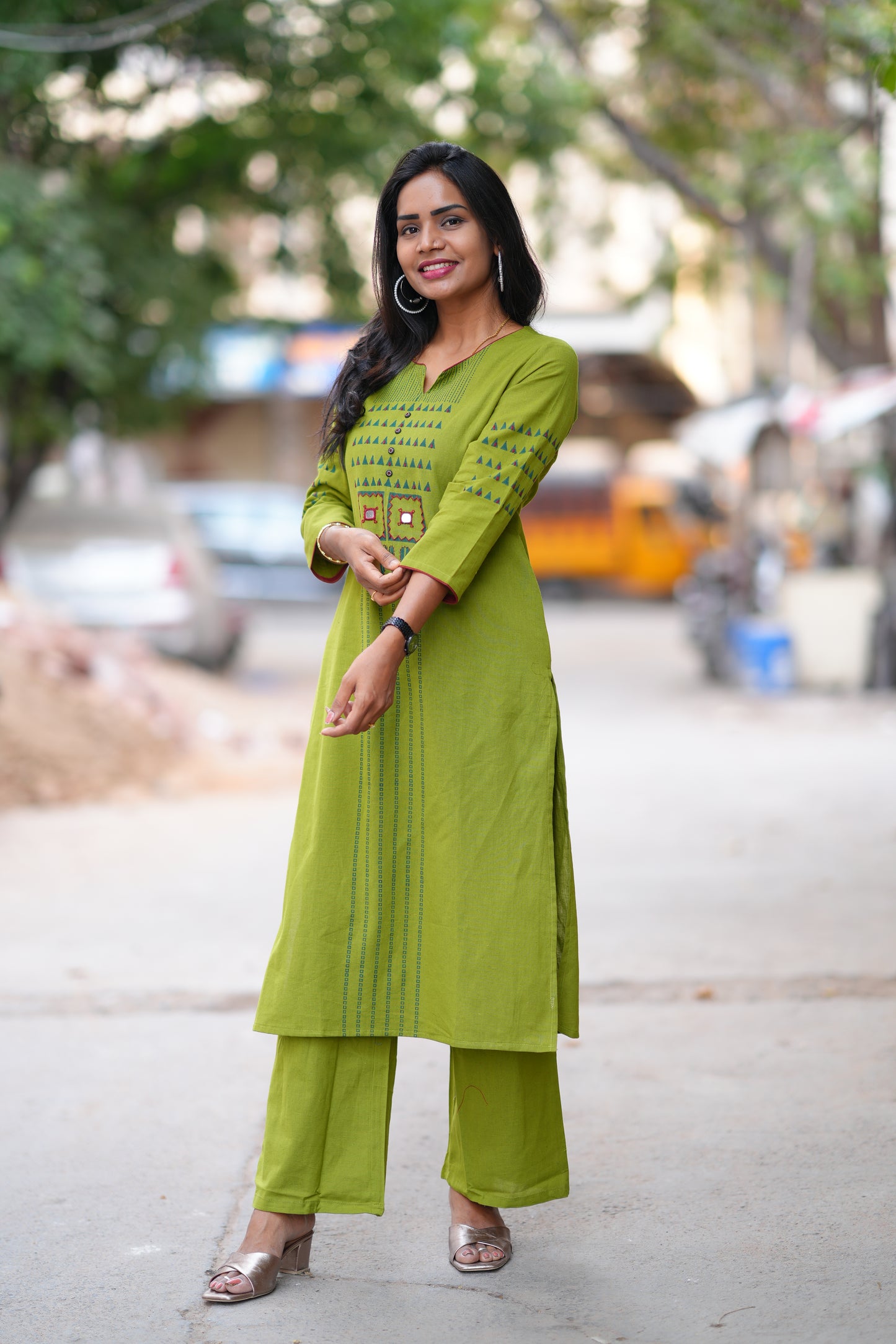 Mehendhi Green Color Flex Cotton Cordset