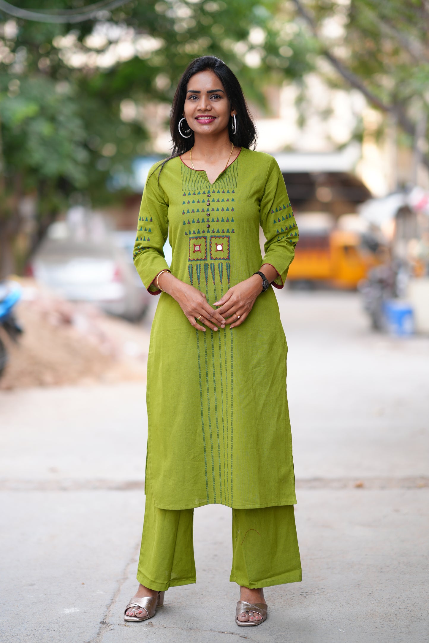 Mehendhi Green Color Flex Cotton Cordset