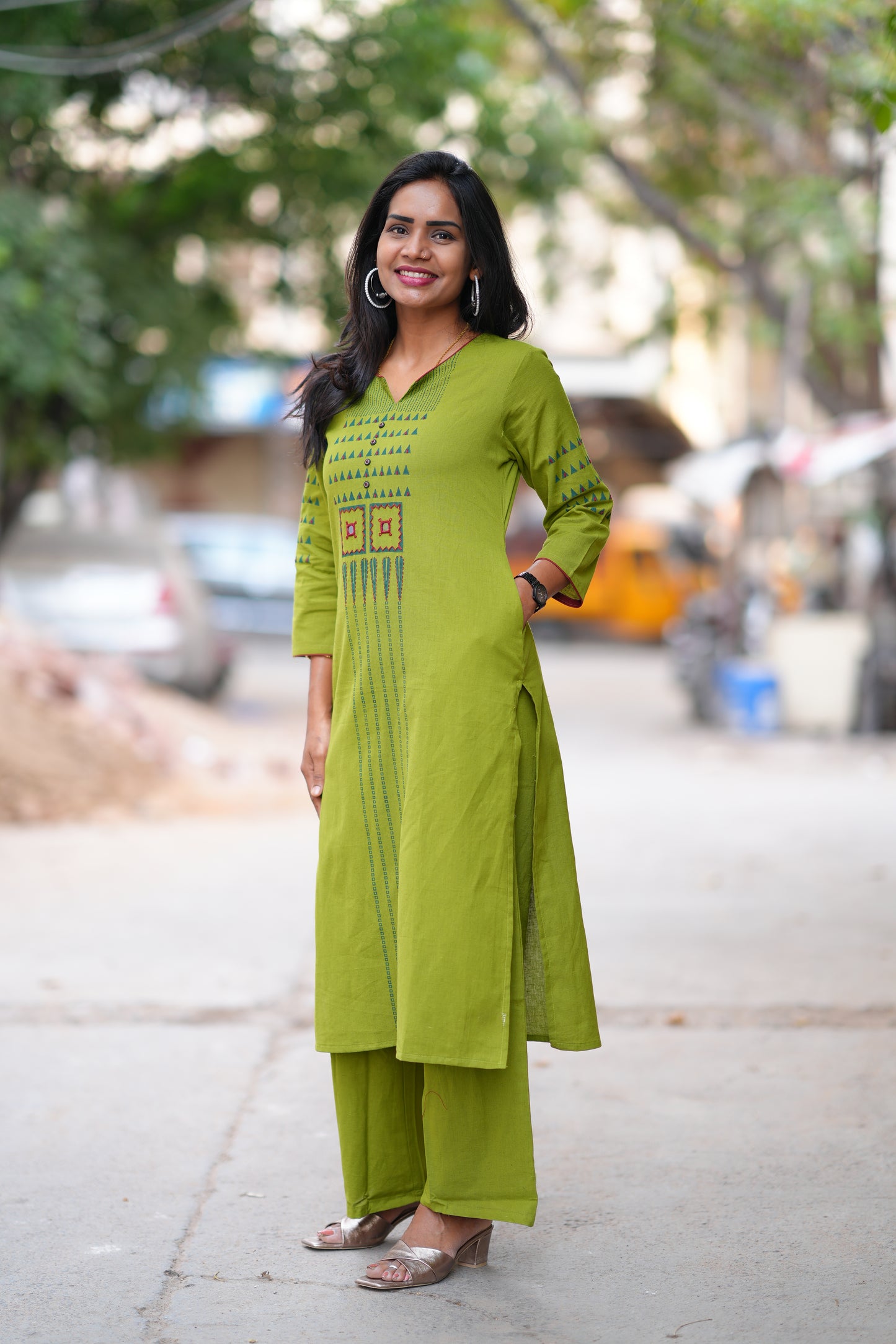 Mehendhi Green Color Flex Cotton Cordset