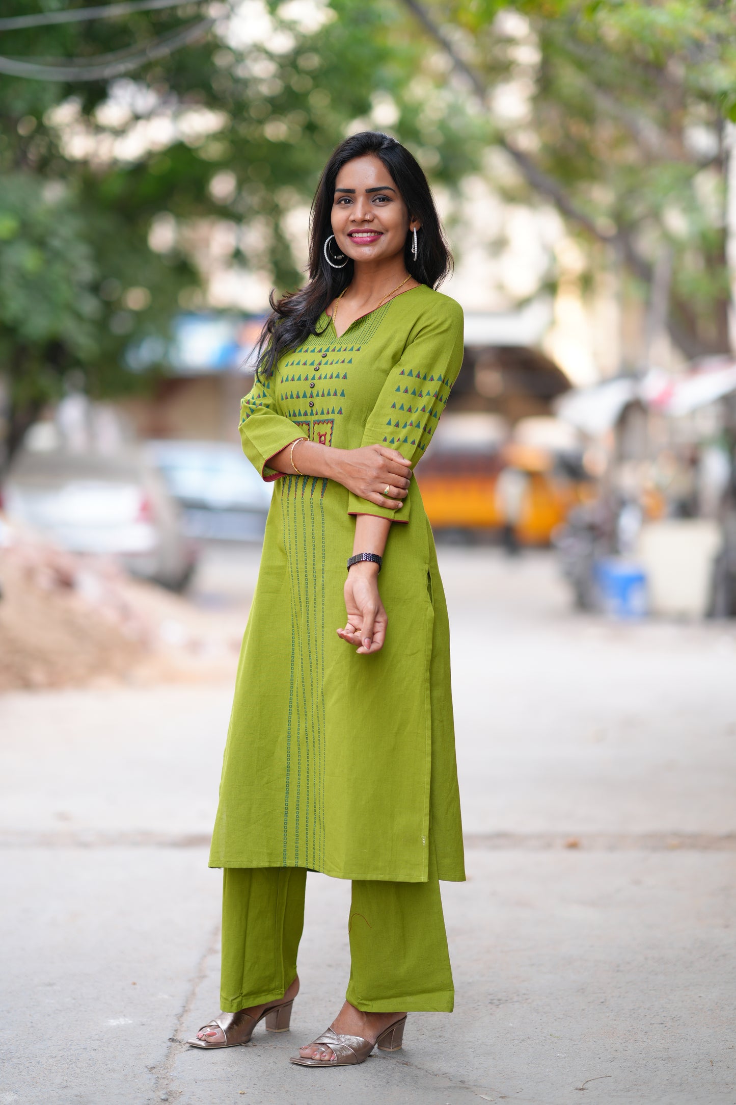 Mehendhi Green Color Flex Cotton Cordset