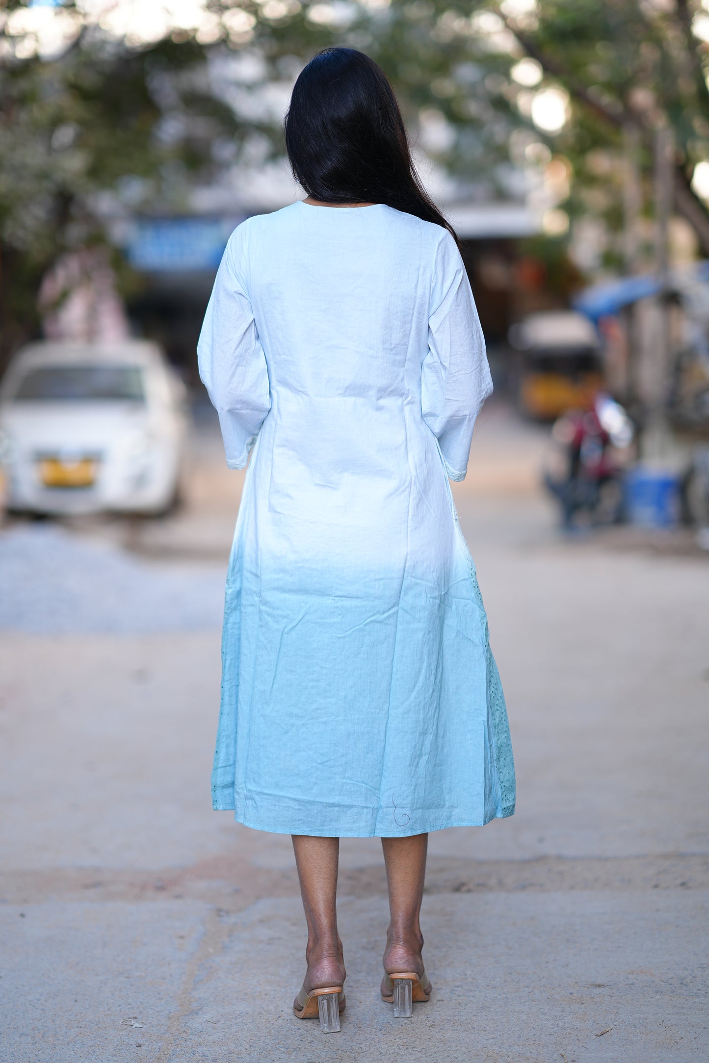 Premium Designer Wear Double Shade Frock