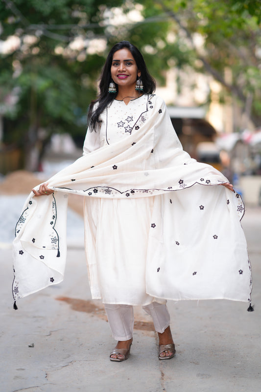 Cream Color Viscose Fabric Premium Party Wear Collection With complete Lining