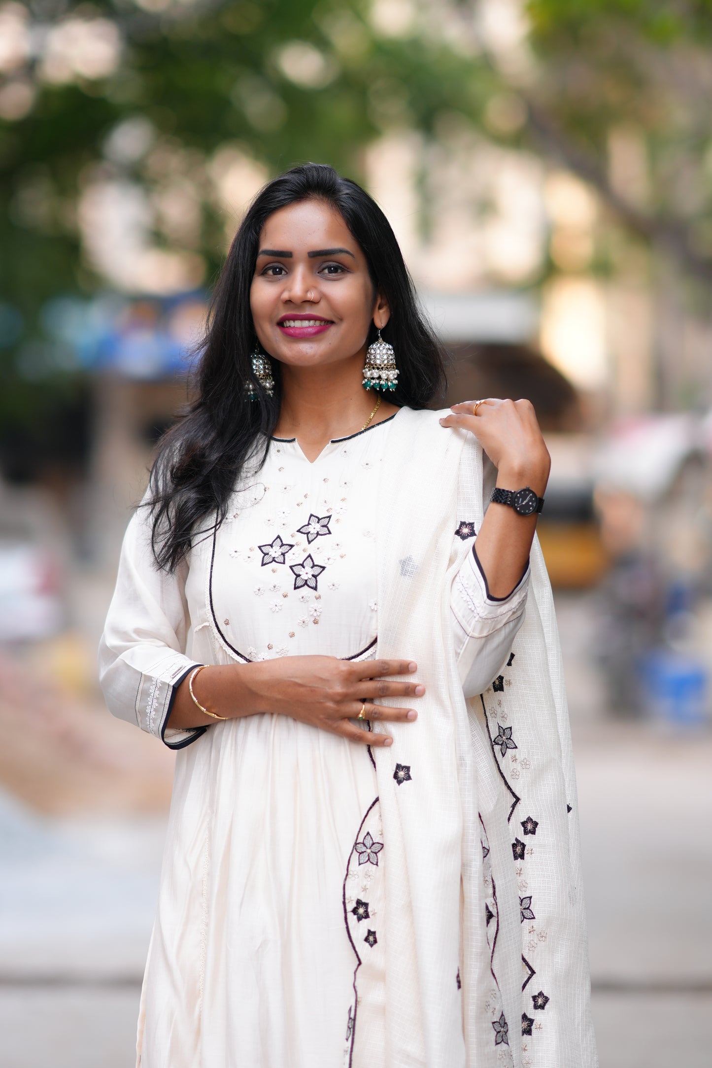 Cream Color Viscose Fabric Premium Party Wear Collection With complete Lining