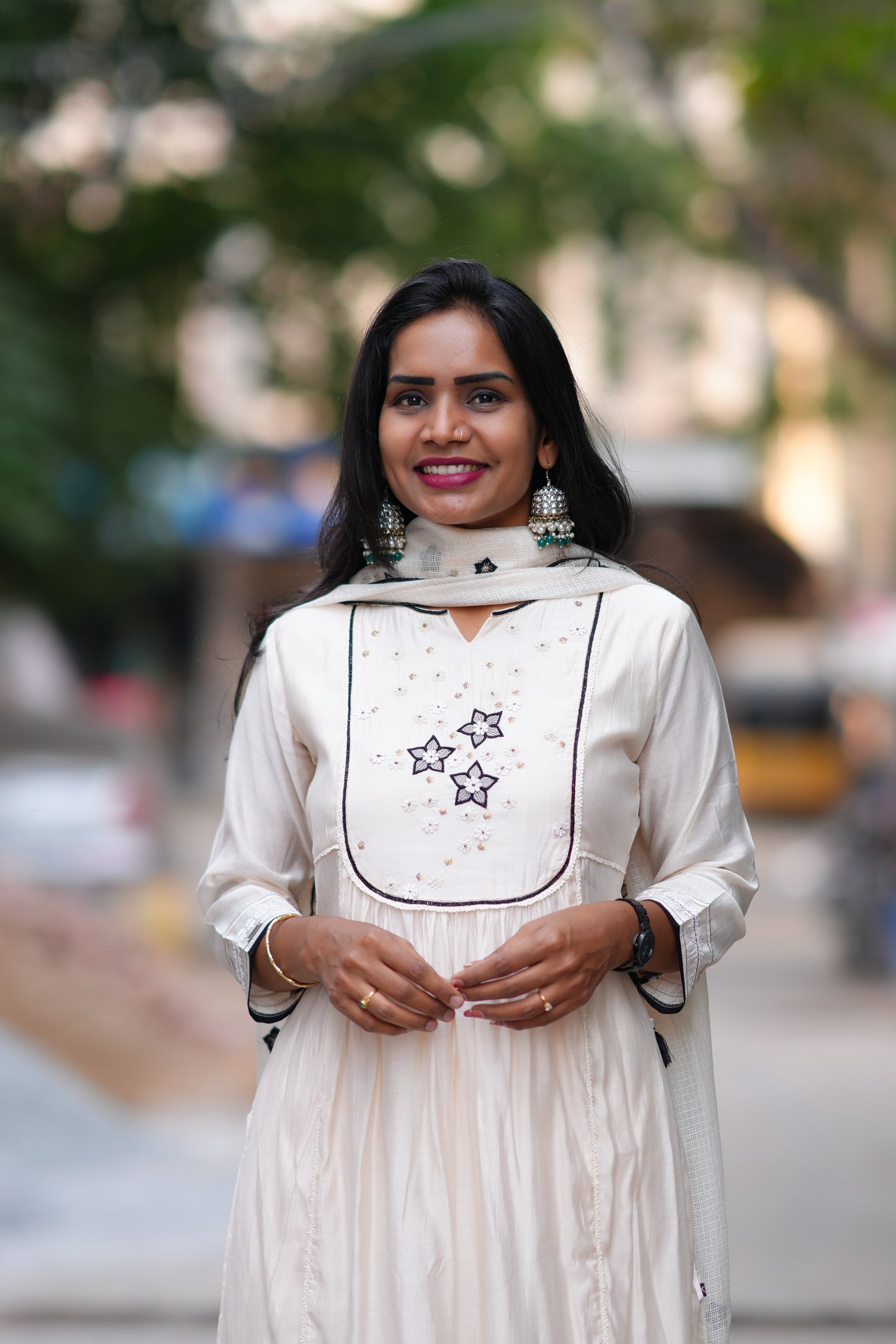 Cream Color Viscose Fabric Premium Party Wear Collection With complete Lining