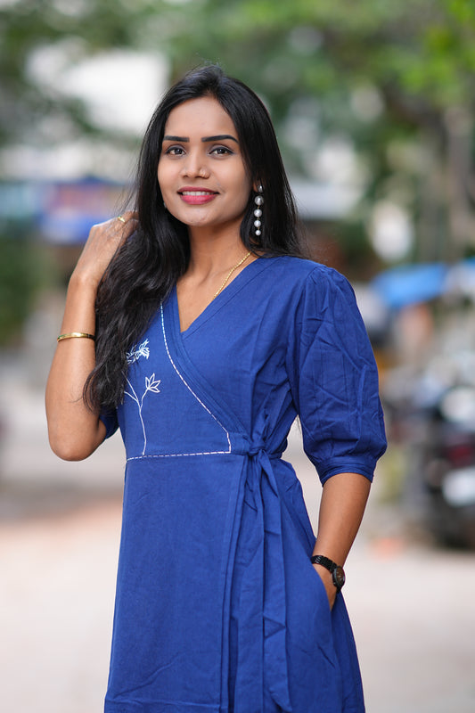 Jaipur Cotton Frock With Thread Embiorary Work