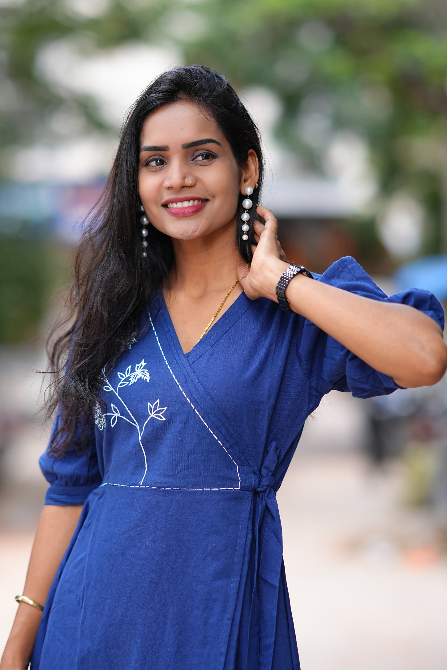 Jaipur Cotton Frock With Thread Embiorary Work