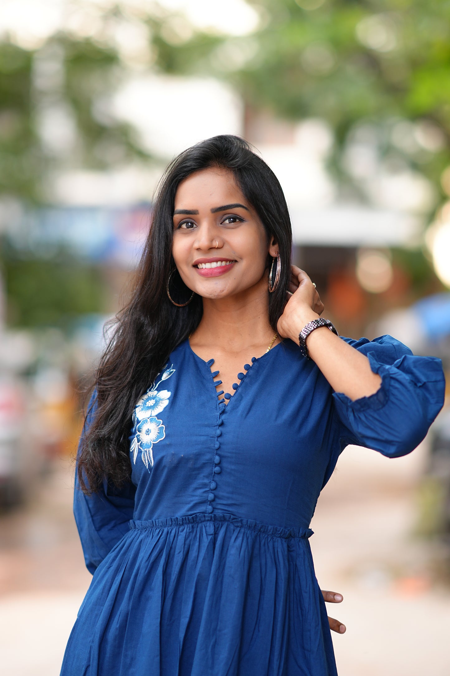 Blue Color Designer Wear Frock