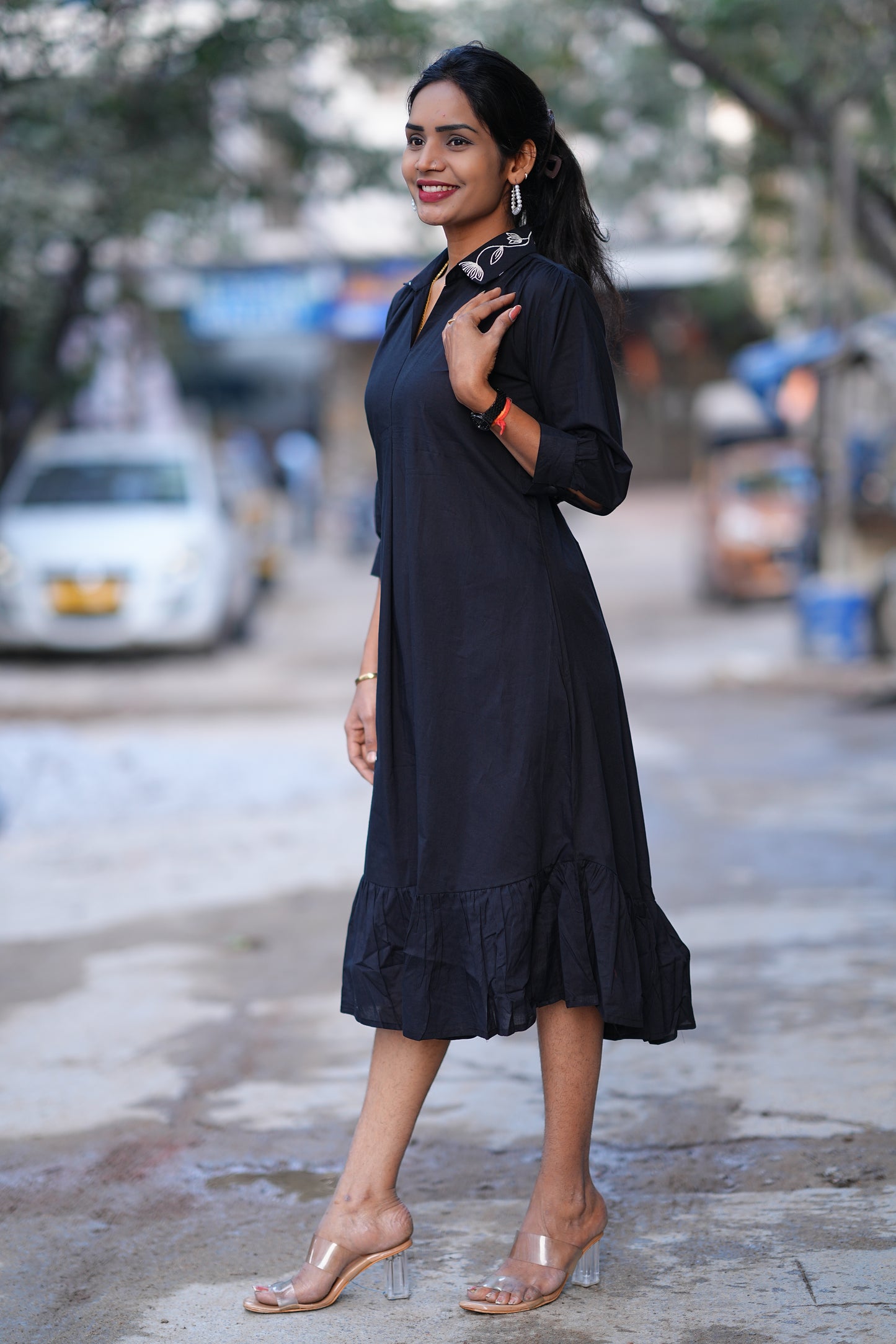 Jaipur Cotton Black Color Designer Frock