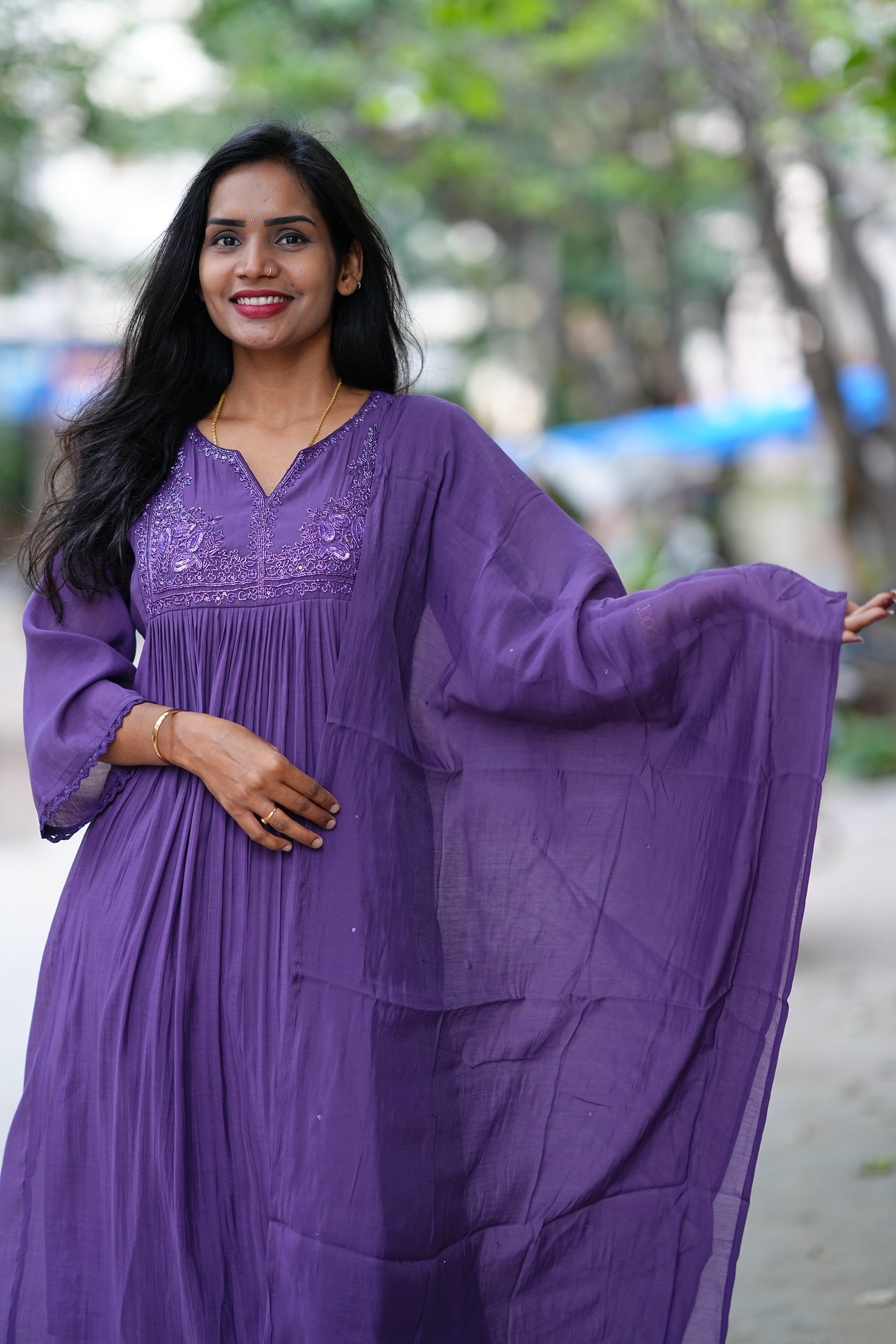 Purple Color Viscose Fabric Premium Party Wear collection