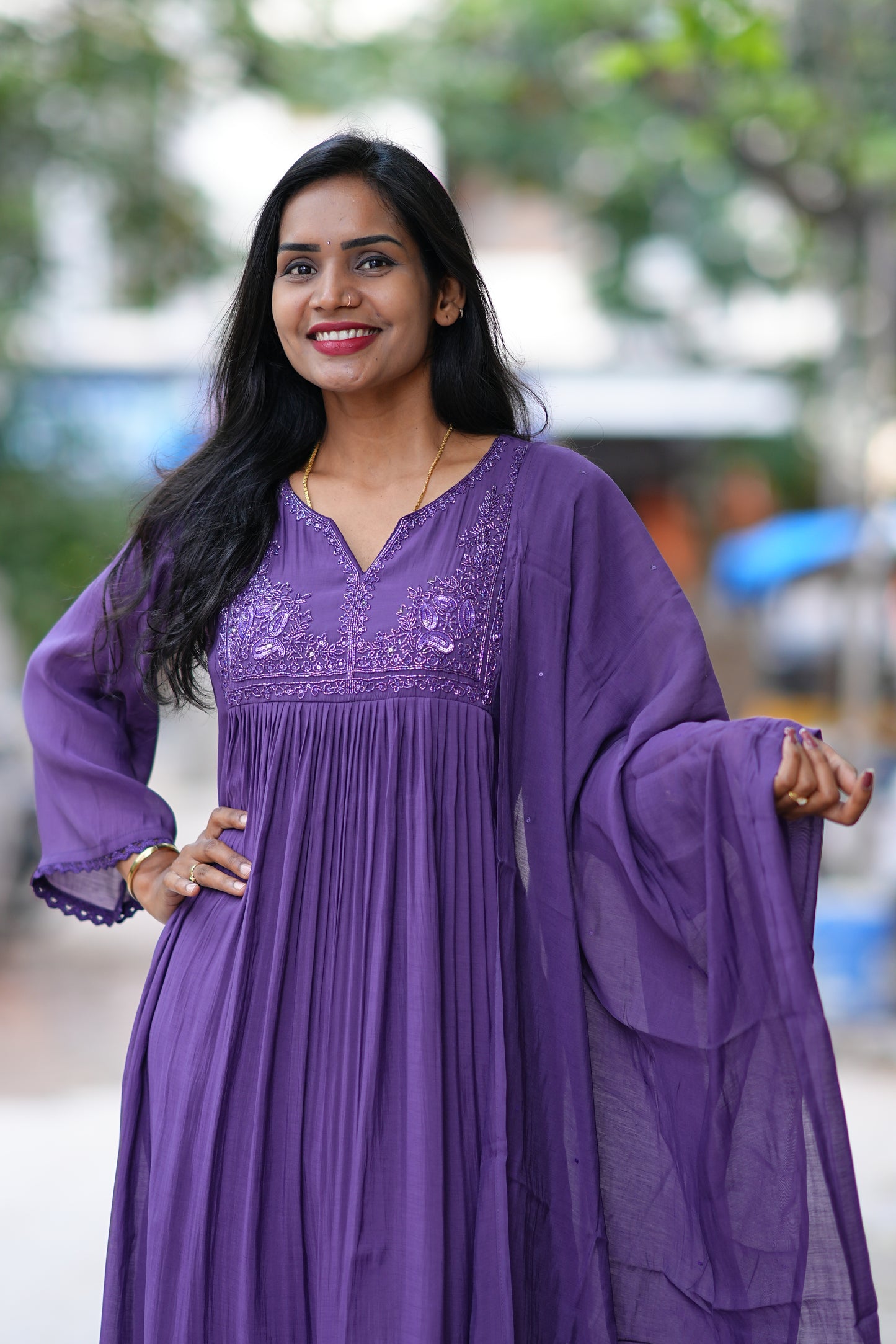 Purple Color Viscose Fabric Premium Party Wear collection