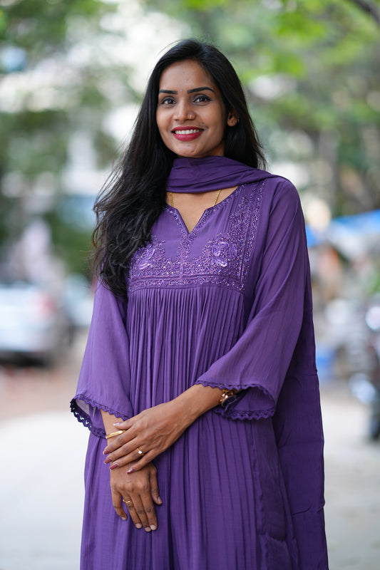 Purple Color Viscose Fabric Premium Party Wear collection