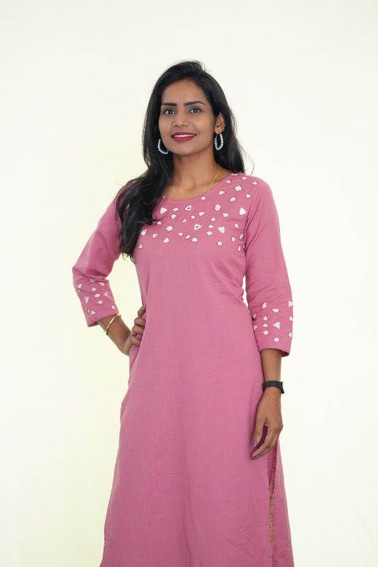 Pink Color Jaipur Flex Cotton Stylish Office Wear Cordset