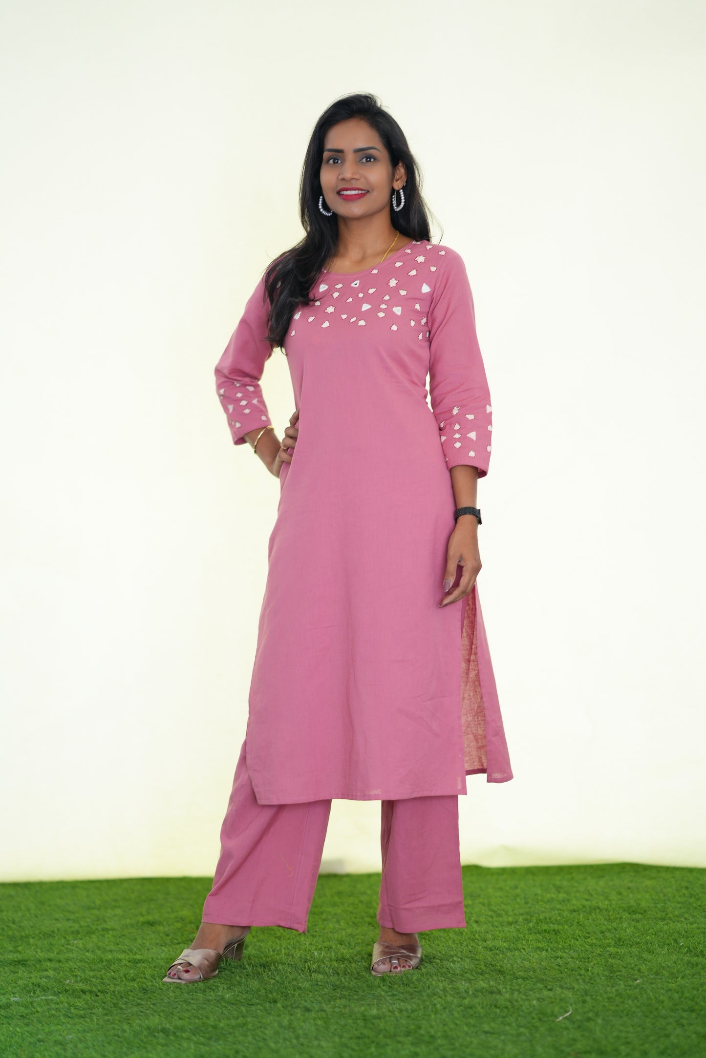 Pink Color Jaipur Flex Cotton Stylish Office Wear Cordset