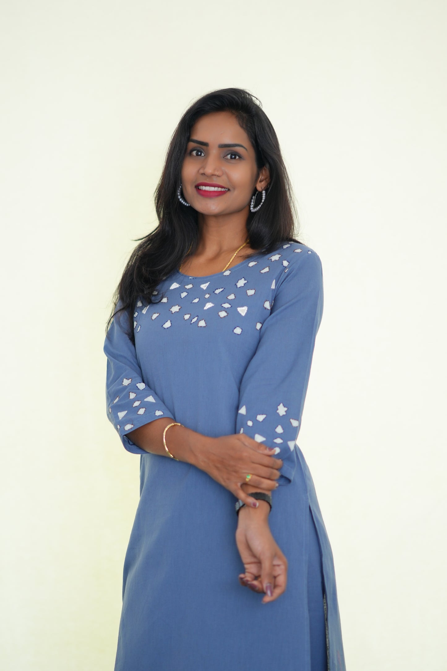 Denim Blue Color Jaipur Flex Cotton Stylish Office Wear Cordset