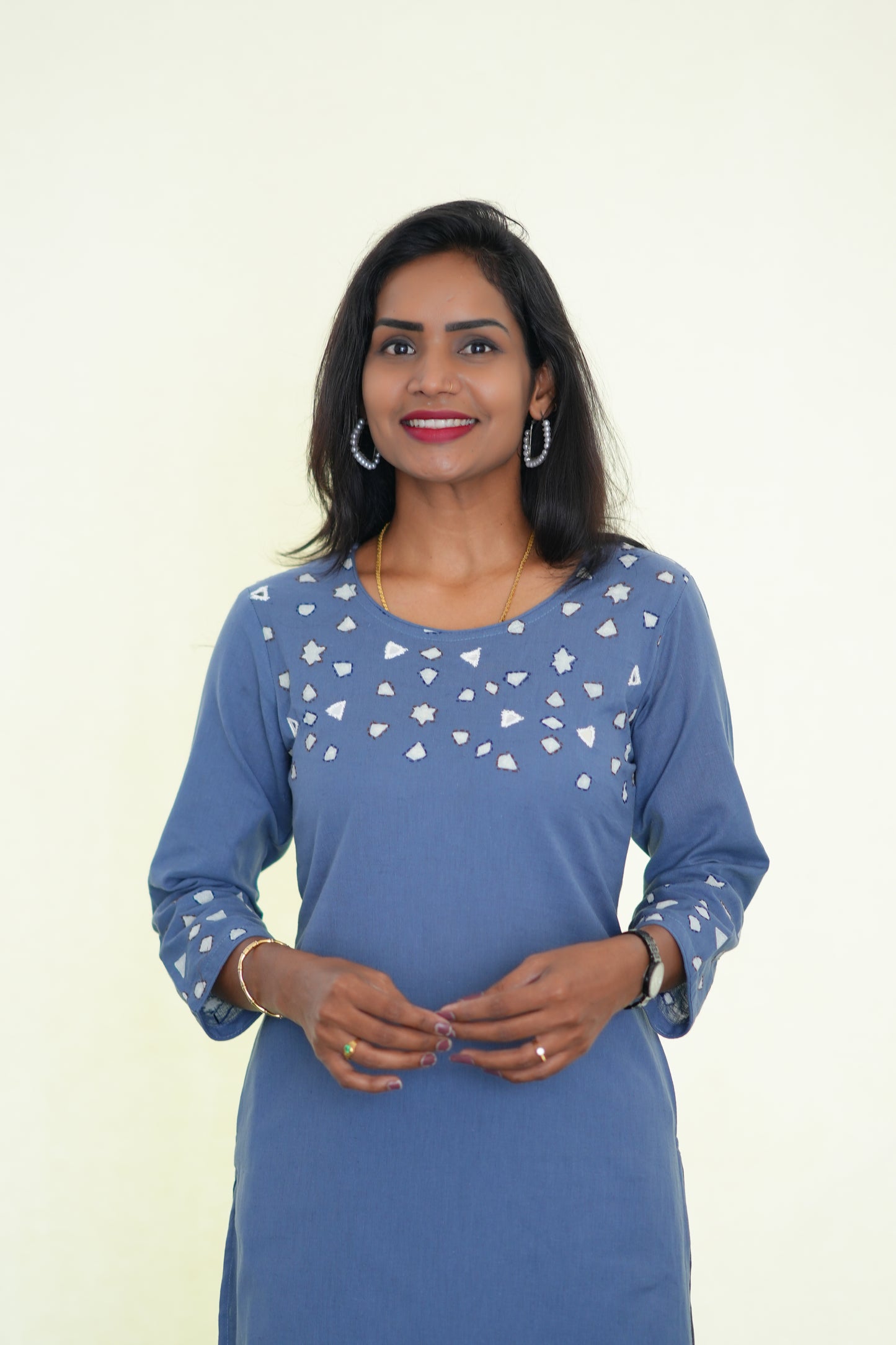 Denim Blue Color Jaipur Flex Cotton Stylish Office Wear Cordset