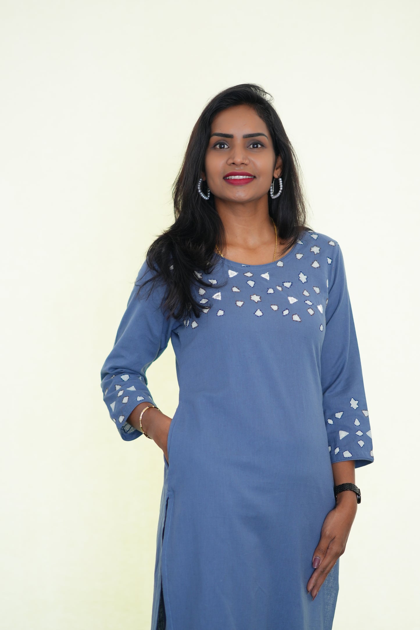 Denim Blue Color Jaipur Flex Cotton Stylish Office Wear Cordset