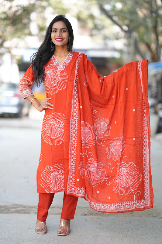 Orange Color Office Wear Collection in jaipur Cotton With Lining