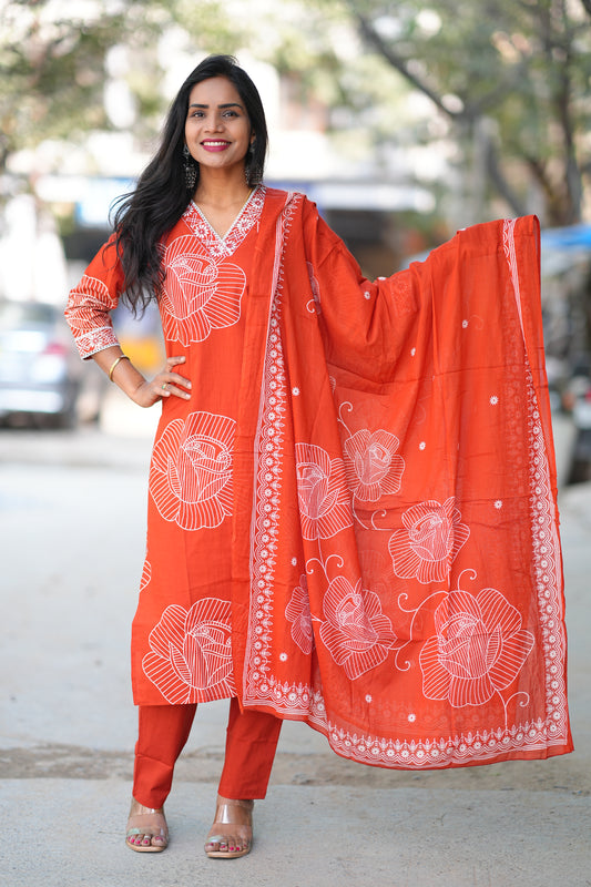 Orange Color Office Wear Collection in jaipur Cotton With Lining