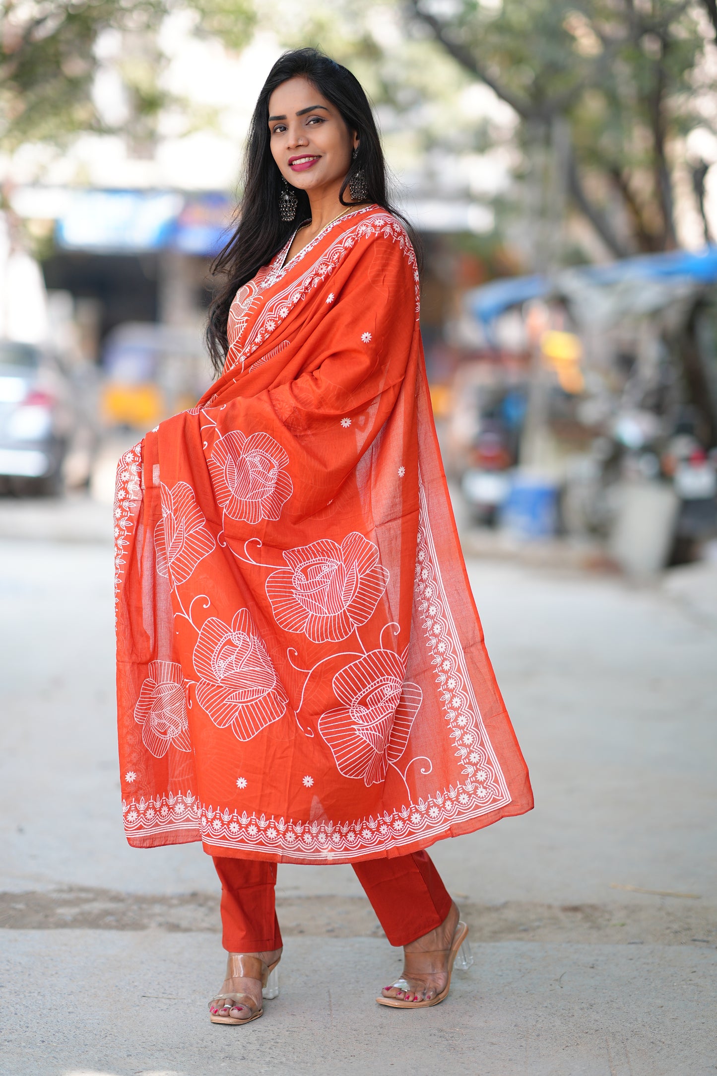 Orange Color Office Wear Collection in jaipur Cotton With Lining