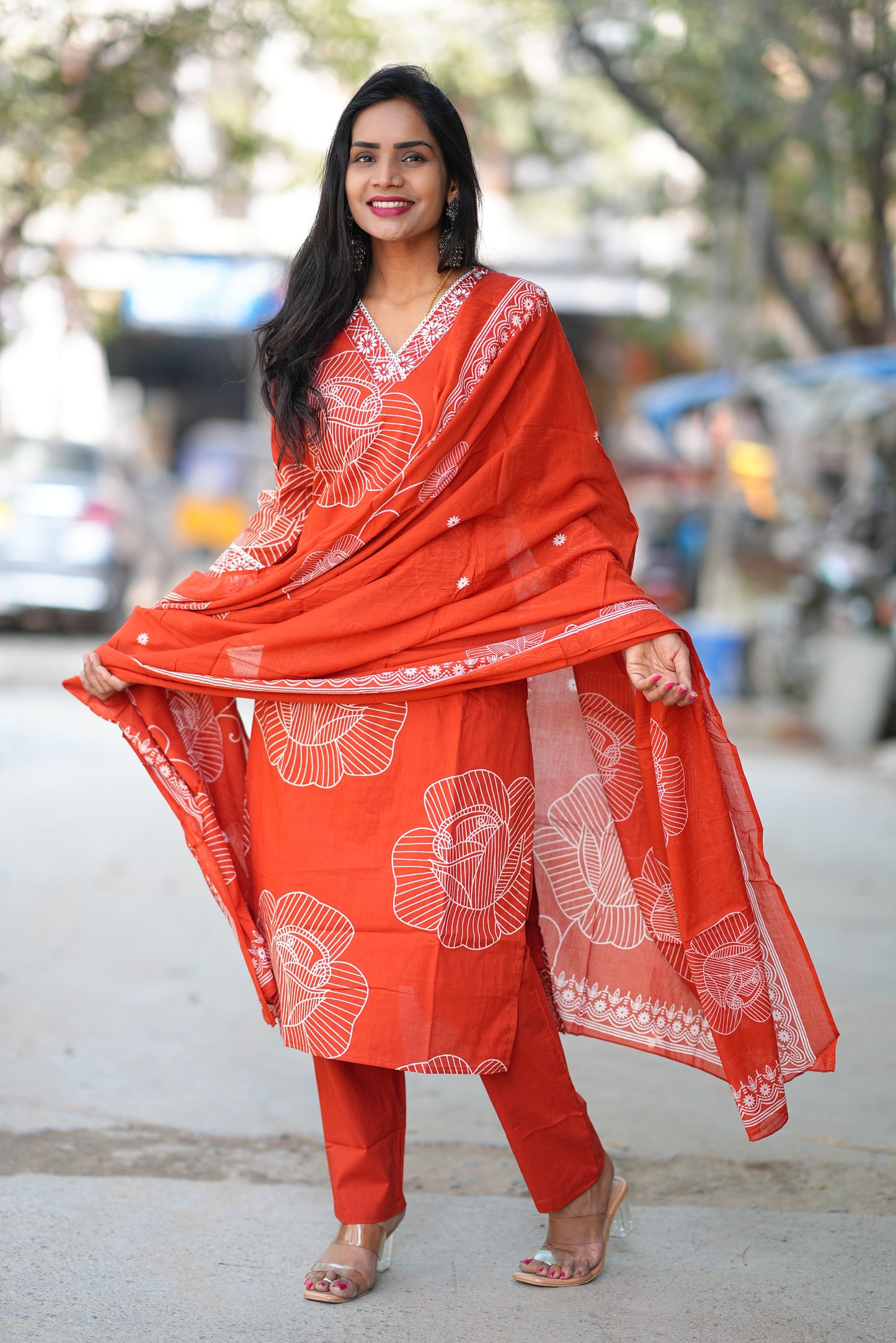 Orange Color Office Wear Collection in jaipur Cotton With Lining
