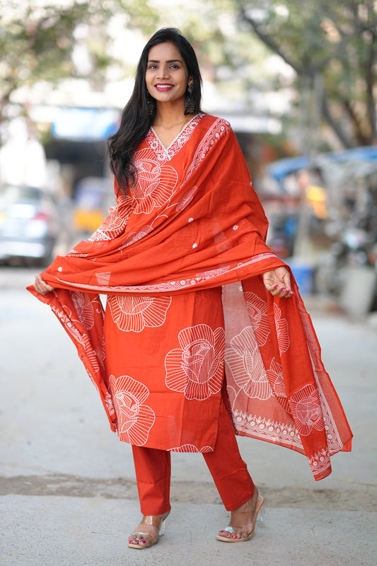 Orange Color Office Wear Collection in jaipur Cotton With Lining