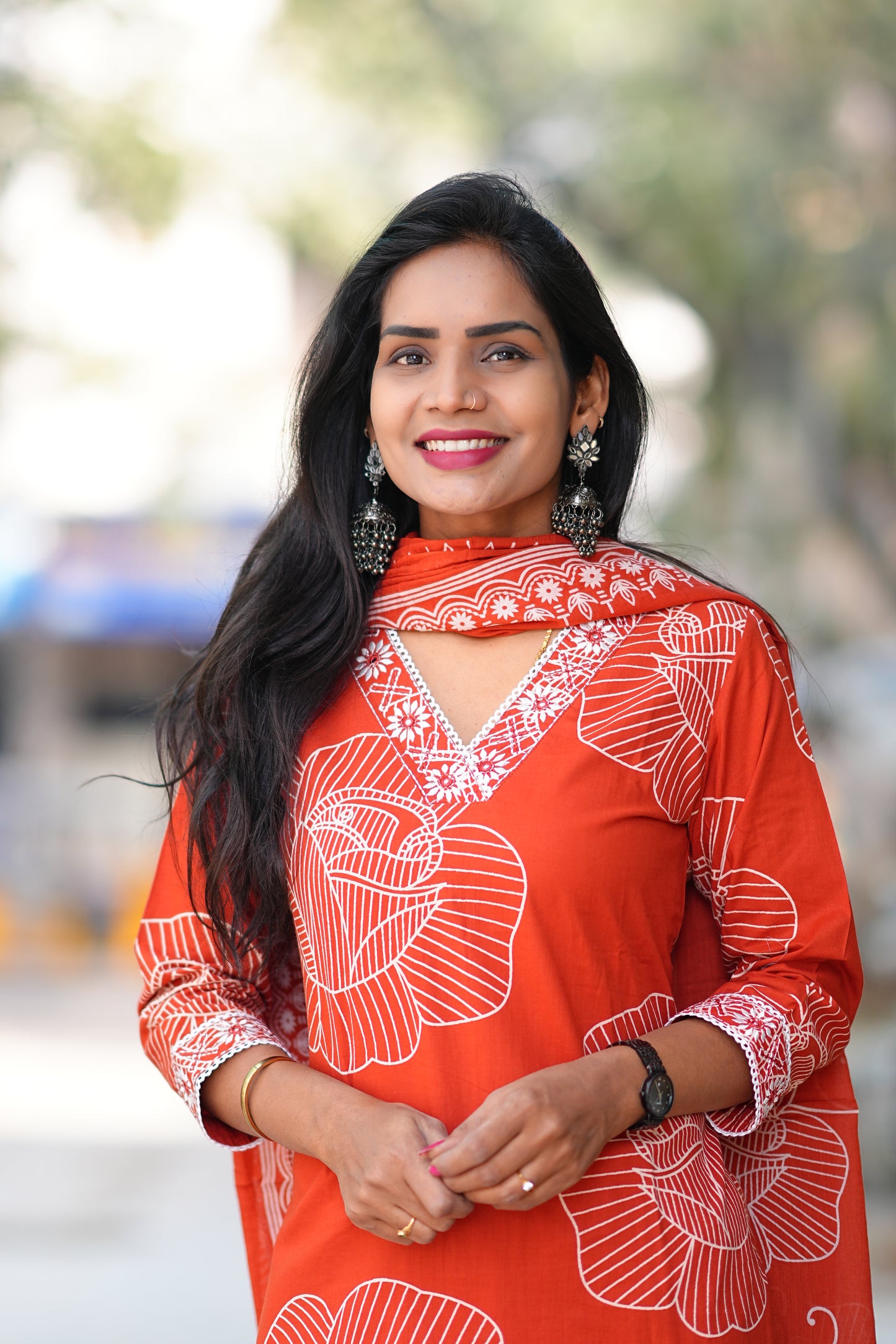 Orange Color Office Wear Collection in jaipur Cotton With Lining