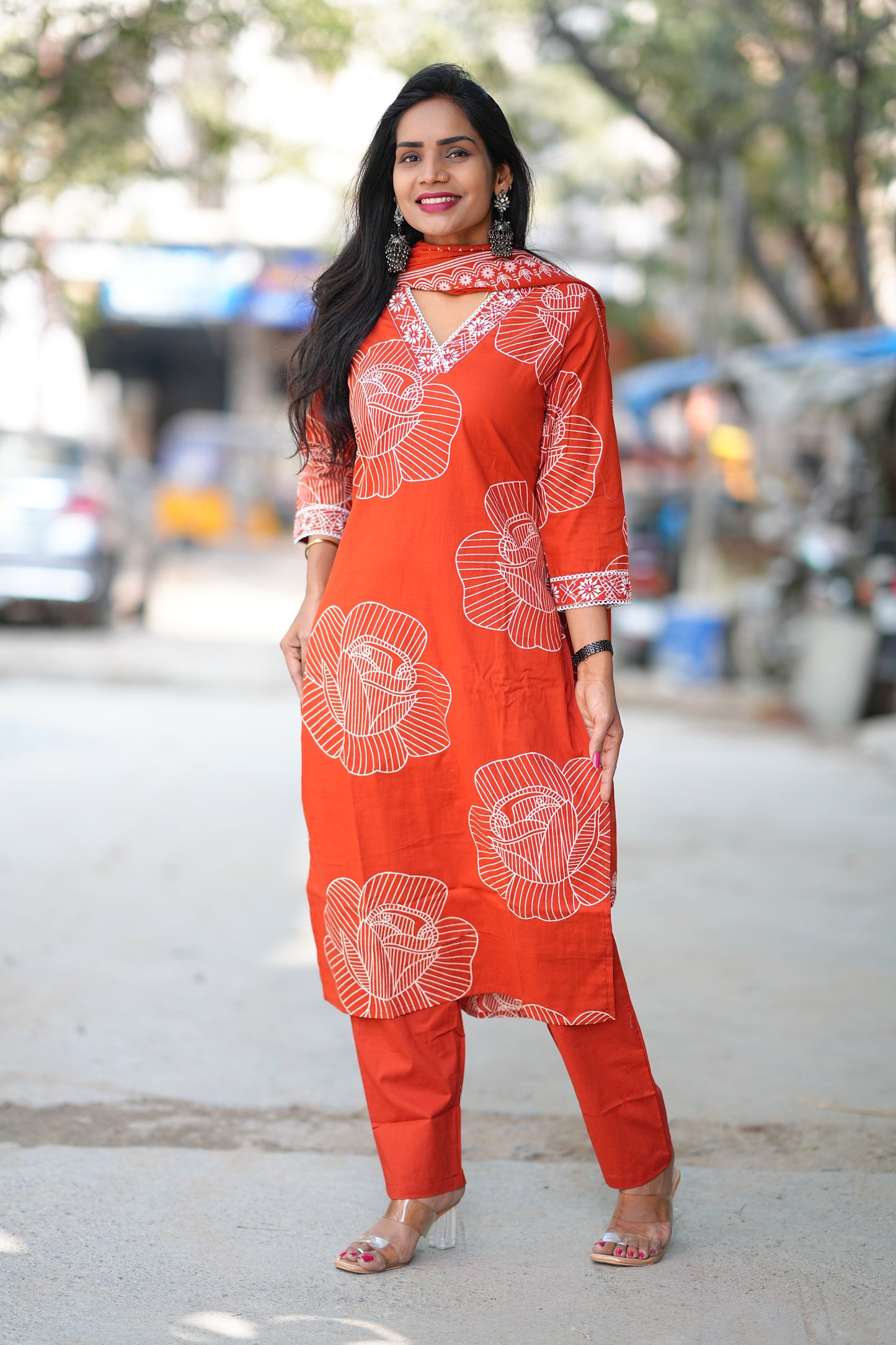 Orange Color Office Wear Collection in jaipur Cotton With Lining
