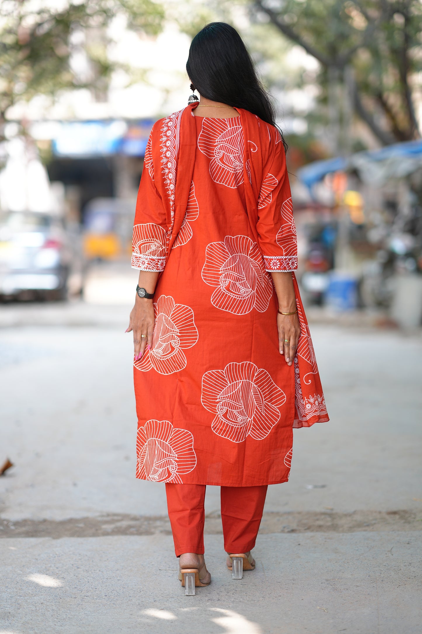 Orange Color Office Wear Collection in jaipur Cotton With Lining