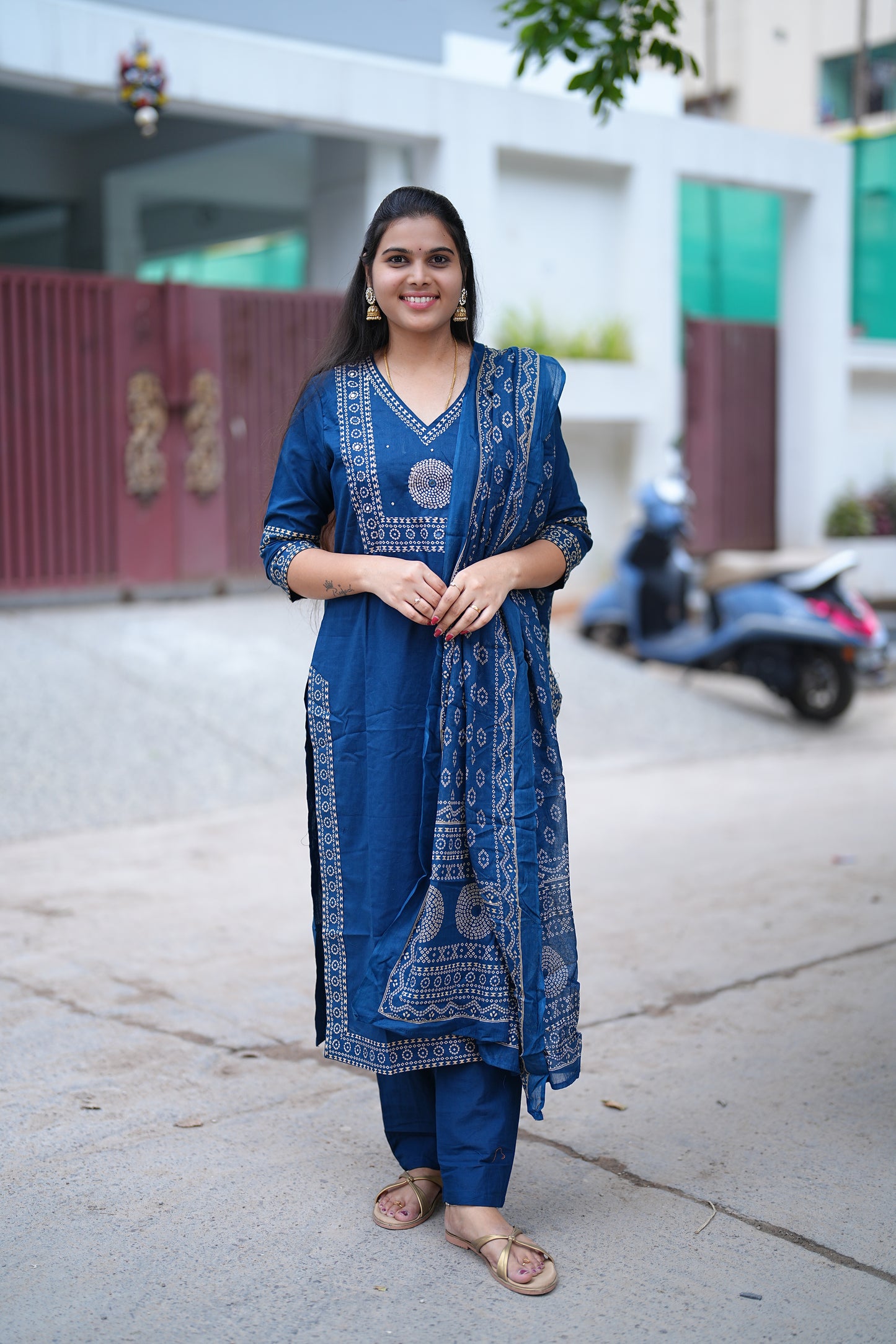 Jaipur Cotton Blue Color 3 Piece Set