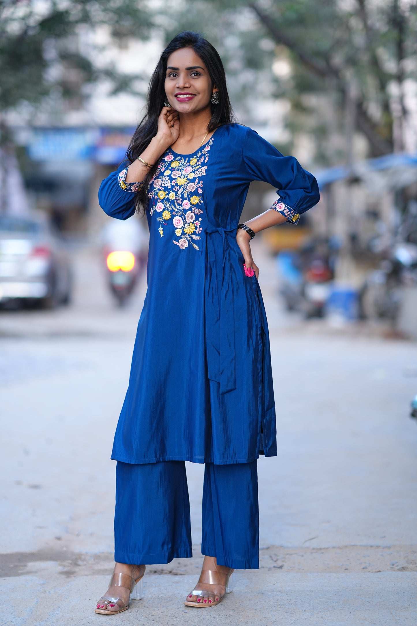 Blue Color Party Wear Cordset