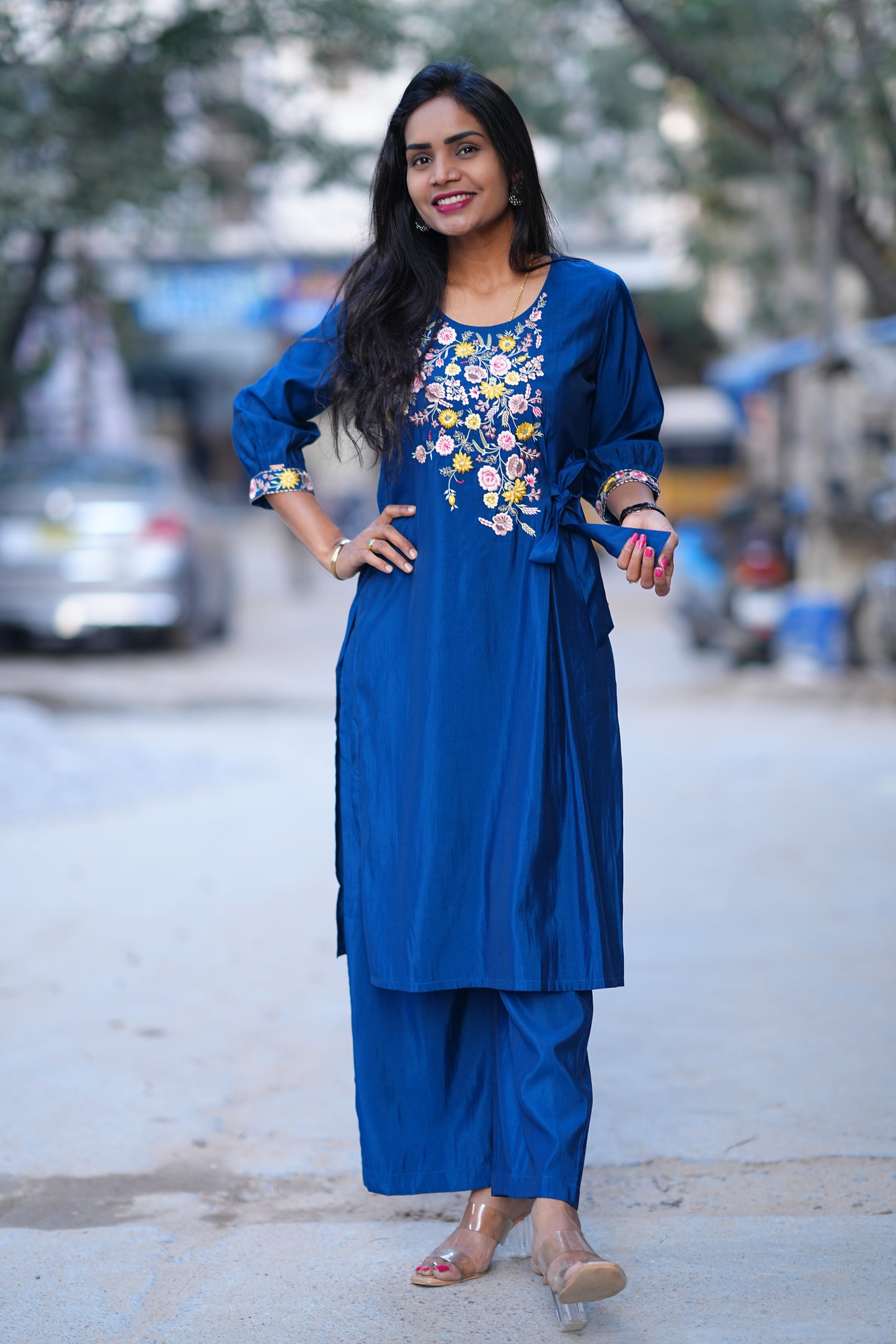 Blue Color Party Wear Cordset