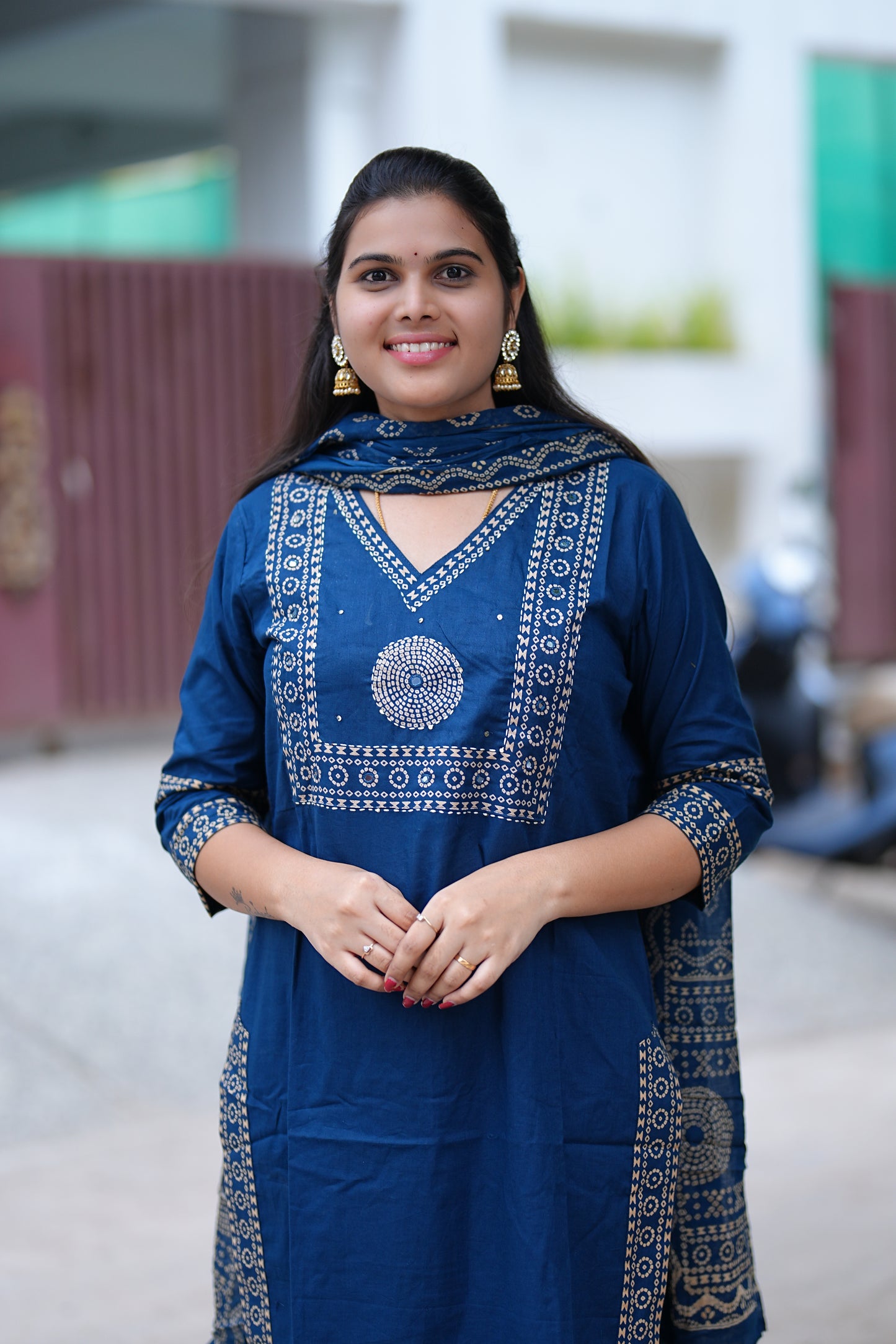 Jaipur Cotton Blue Color 3 Piece Set
