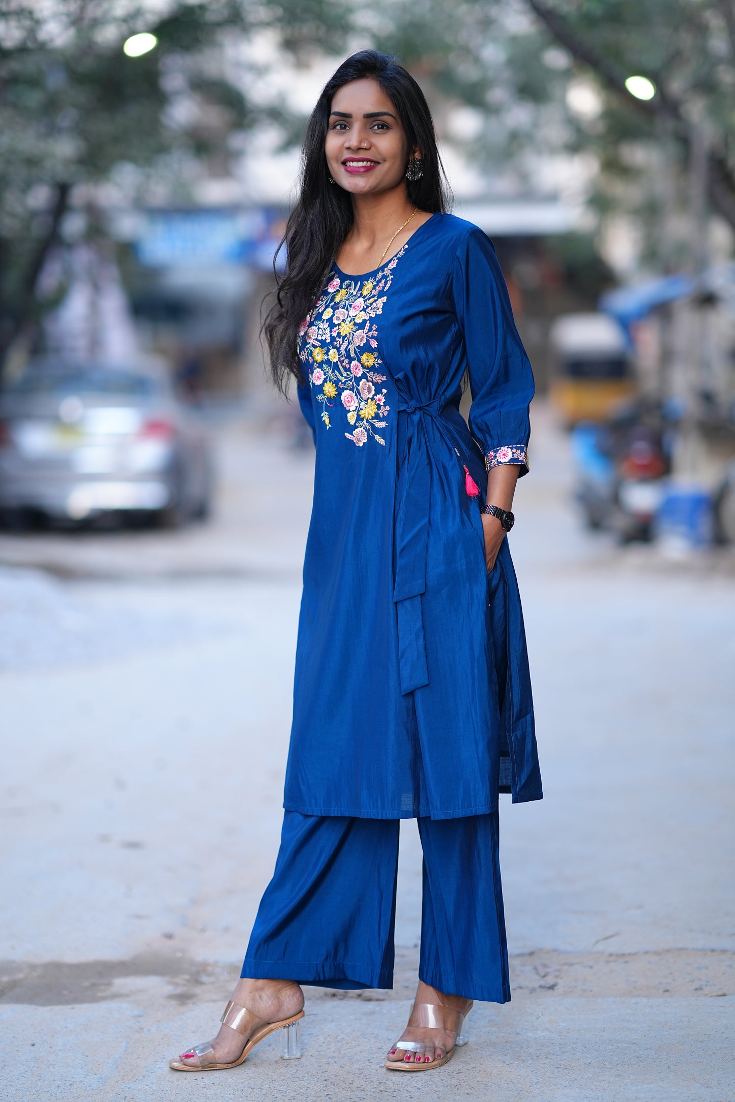 Blue Color Party Wear Cordset