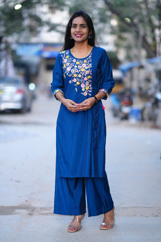 Blue Color Party Wear Cordset