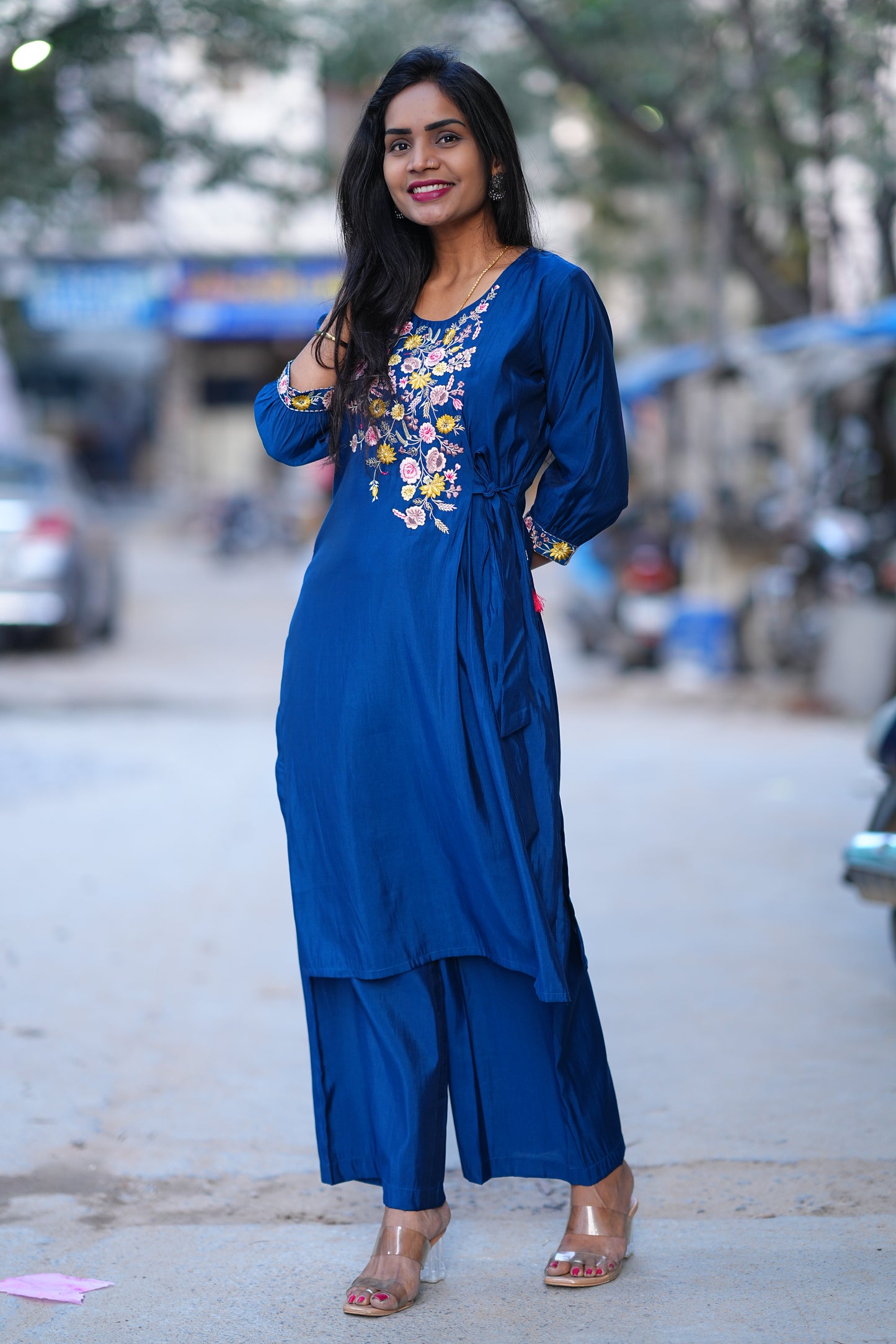 Blue Color Party Wear Cordset