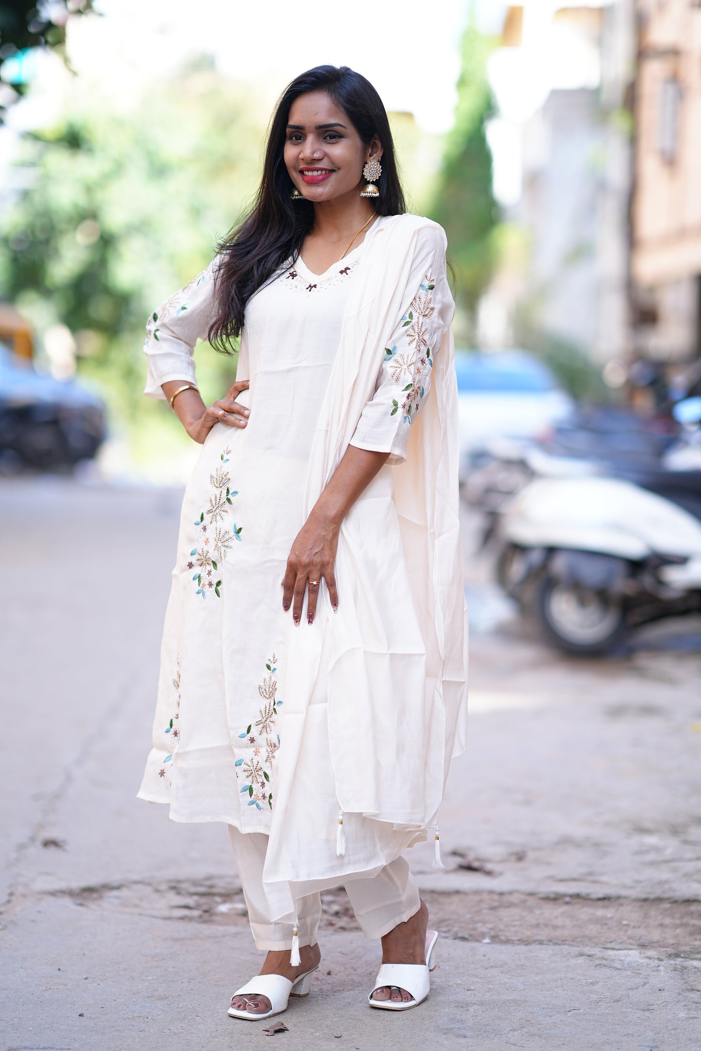 Mul Chandheri Designer 3 Piece Set