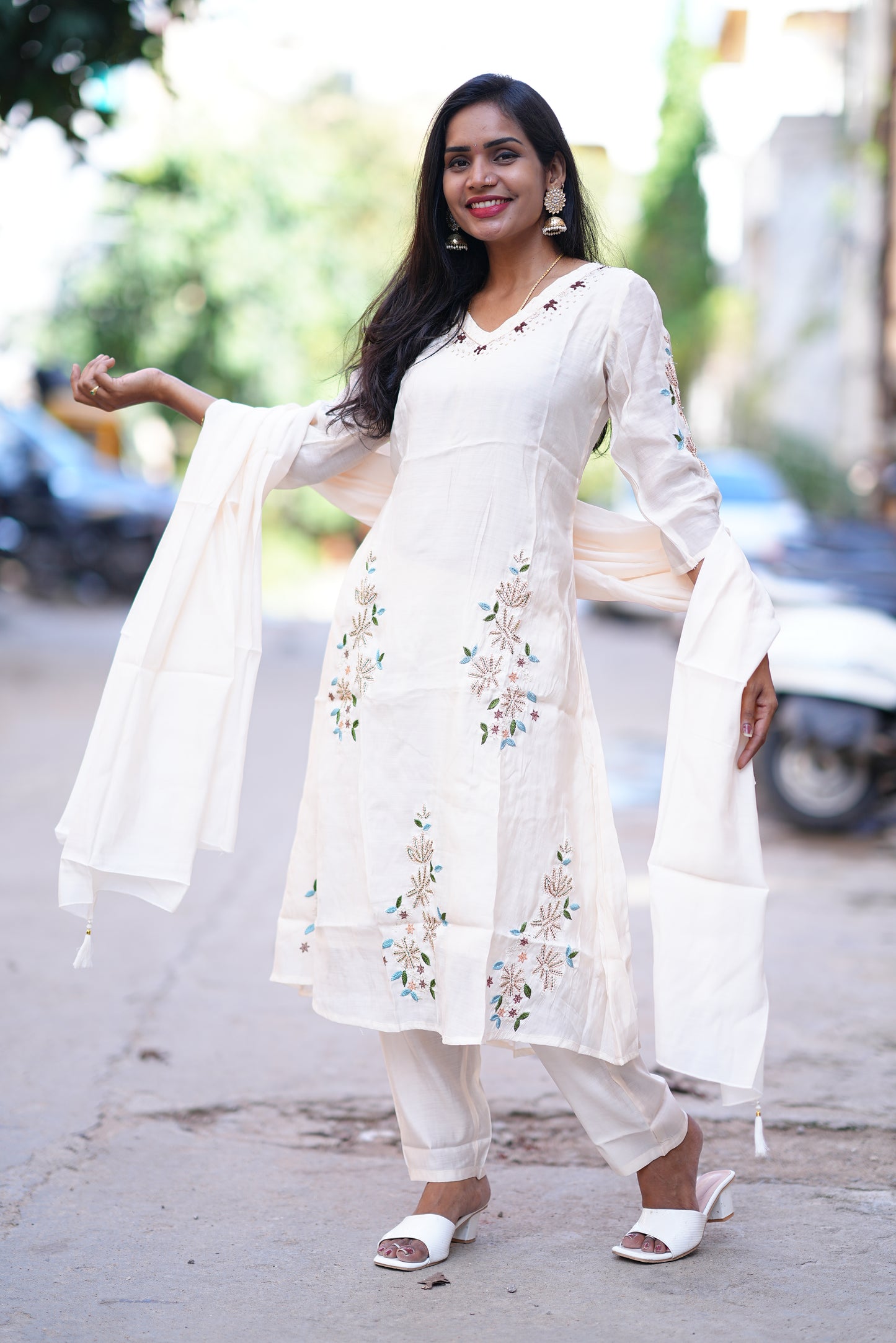 Mul Chandheri Designer 3 Piece Set