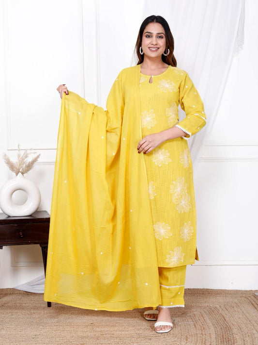 Jaipur Mal Cotton Dress With Duppata and Lining